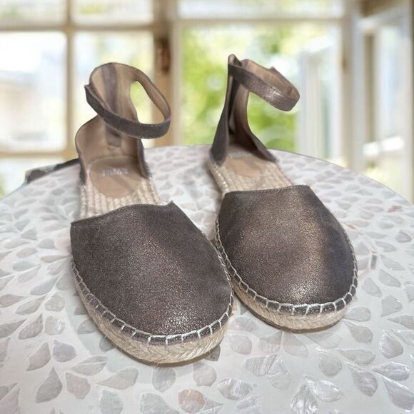 Eileen Fisher $195 Lala Leather Jute Espadrille Flat Sandals NWT - Picture 4 of 16